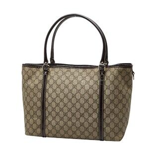 Gucci bag handbag leather Beige Tan tote brown GG Supreme